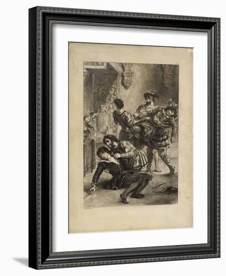 Suite lithographique "Hamlet" : la mort d'Hamlet après le duel-Eugene Delacroix-Framed Giclee Print