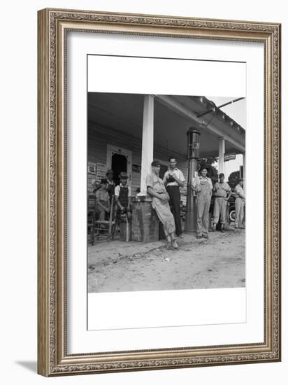 Suiting Up for Baseball at the Gasoline Station-Dorothea Lange-Framed Art Print