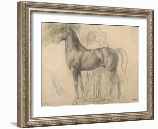 Suivantes de Sémiramis et cheval, étude pour Sémiramis-Edgar Degas-Framed Giclee Print