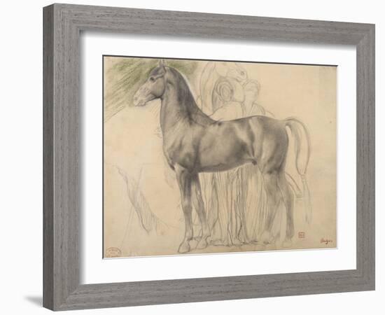 Suivantes de Sémiramis et cheval, étude pour Sémiramis-Edgar Degas-Framed Giclee Print