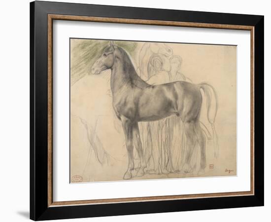 Suivantes de Sémiramis et cheval, étude pour Sémiramis-Edgar Degas-Framed Giclee Print