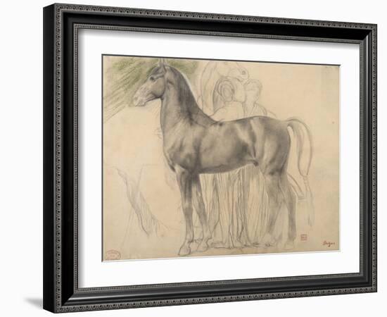 Suivantes de Sémiramis et cheval, étude pour Sémiramis-Edgar Degas-Framed Giclee Print