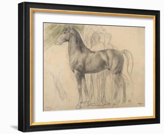 Suivantes de Sémiramis et cheval, étude pour Sémiramis-Edgar Degas-Framed Giclee Print