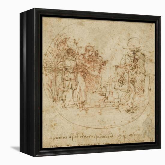 Sujet all?rique-Leonardo da Vinci-Framed Premier Image Canvas