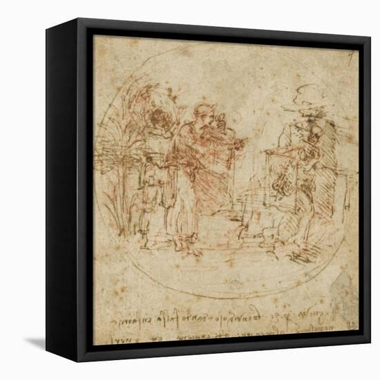 Sujet all?rique-Leonardo da Vinci-Framed Premier Image Canvas