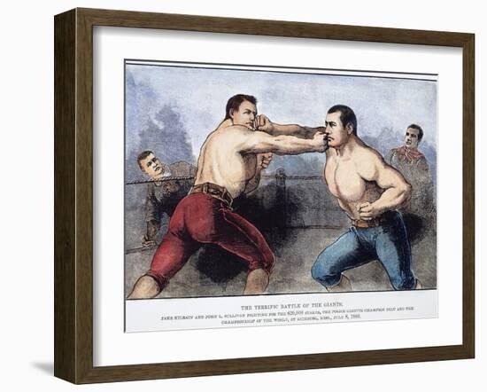 Sullivan and Kilrain Fight-null-Framed Giclee Print