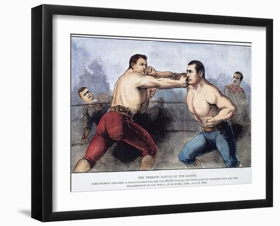 Sullivan and Kilrain Fight-null-Framed Giclee Print