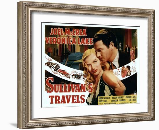 Sullivan's Travels, Veronica Lake, Joel Mccrea, 1941-null-Framed Art Print