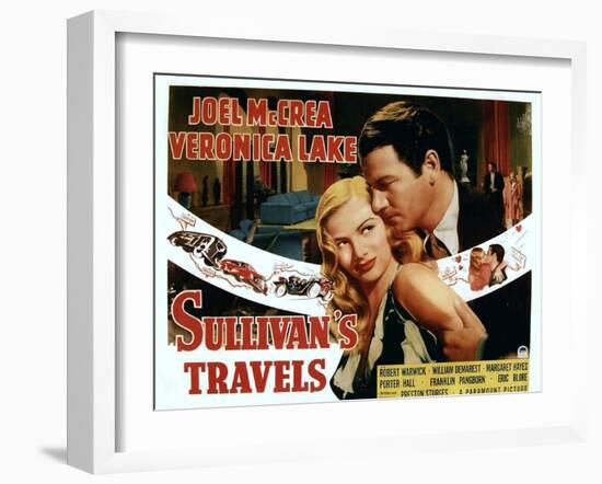 Sullivan's Travels, Veronica Lake, Joel Mccrea, 1941-null-Framed Art Print