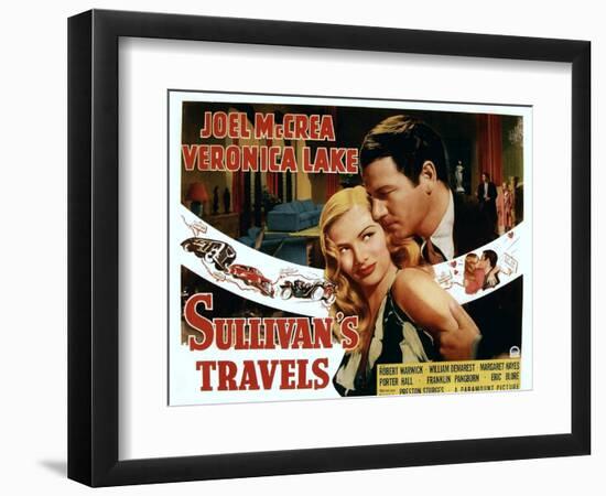 Sullivan's Travels, Veronica Lake, Joel Mccrea, 1941-null-Framed Art Print