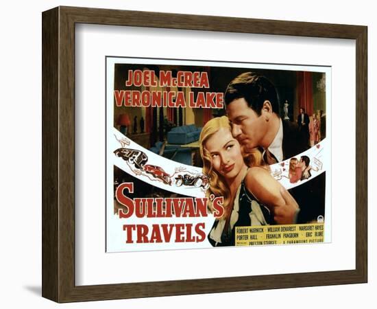 Sullivan's Travels, Veronica Lake, Joel Mccrea, 1941-null-Framed Premium Giclee Print