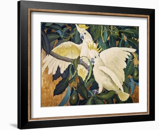 Sulphur Crested Cockattoos-Jesse Arms Botke-Framed Art Print