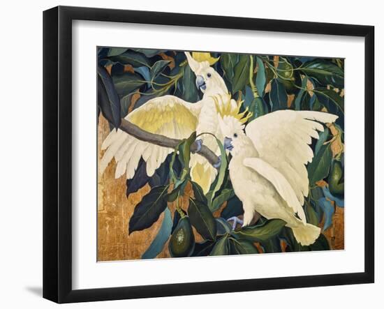 Sulphur Crested Cockattoos-Jesse Arms Botke-Framed Art Print