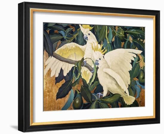 Sulphur Crested Cockattoos-Jesse Arms Botke-Framed Art Print