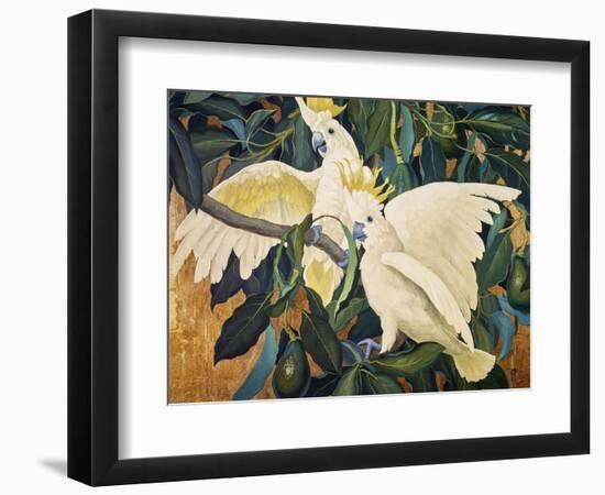 Sulphur Crested Cockattoos-Jesse Arms Botke-Framed Art Print