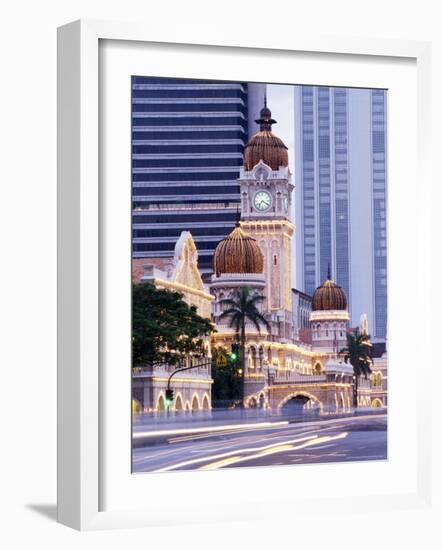 Sultan Abdu Samad Building, Kuala Lumpur Law Court, Illuminated at Night, Kuala Lumpur, Malaysia-Charcrit Boonsom-Framed Photographic Print