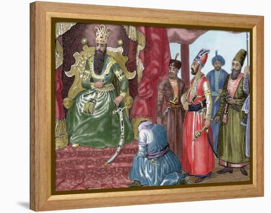 Sultan Welcoming the Council Members in the Courtroom Topkapi Palace, Istanbul, Turkey-Prisma Archivo-Framed Premier Image Canvas