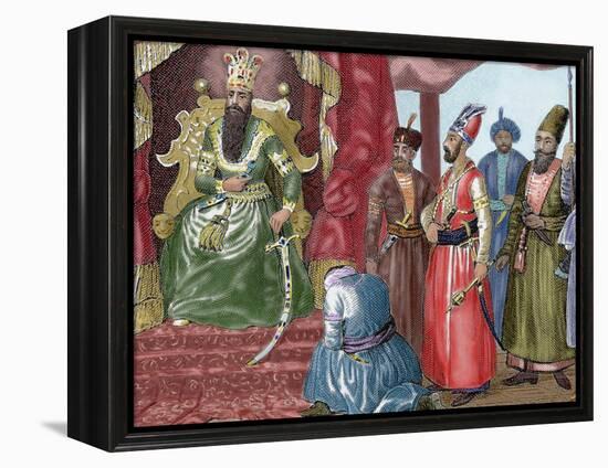 Sultan Welcoming the Council Members in the Courtroom Topkapi Palace, Istanbul, Turkey-Prisma Archivo-Framed Premier Image Canvas
