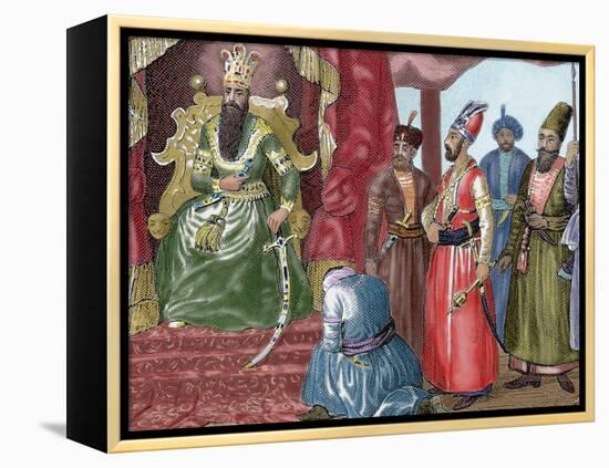 Sultan Welcoming the Council Members in the Courtroom Topkapi Palace, Istanbul, Turkey-Prisma Archivo-Framed Premier Image Canvas