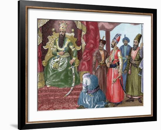 Sultan Welcoming the Council Members in the Courtroom Topkapi Palace, Istanbul, Turkey-Prisma Archivo-Framed Photographic Print