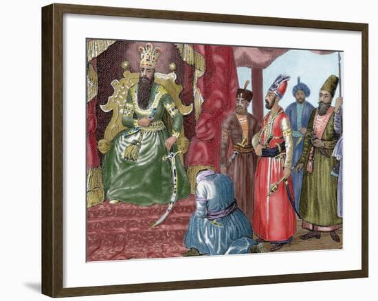 Sultan Welcoming the Council Members in the Courtroom Topkapi Palace, Istanbul, Turkey-Prisma Archivo-Framed Photographic Print