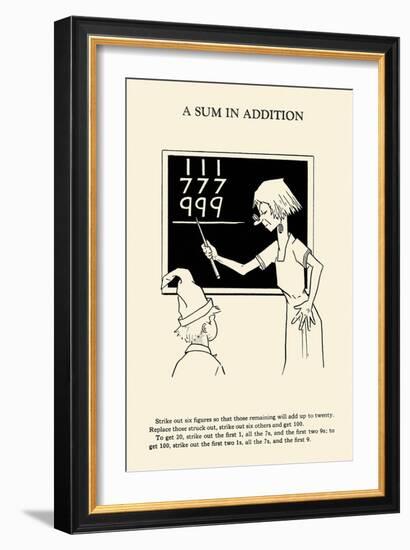 Sum In Addition-null-Framed Art Print