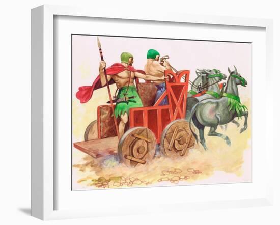 Sumerian War Chariot (Gouache on Paper)-Peter Jackson-Framed Giclee Print