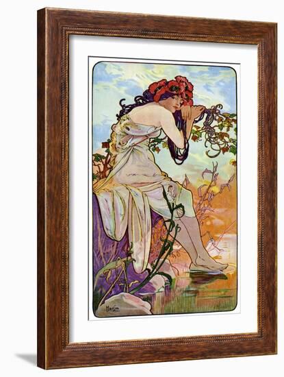 Summer, 1899-Alphonse Mucha-Framed Giclee Print