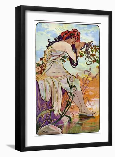 Summer, 1899-Alphonse Mucha-Framed Giclee Print