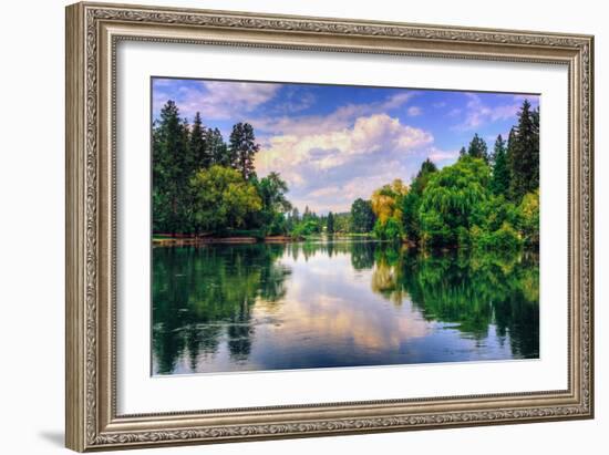 Summer Afternoon Reflections at Drake Park, Bend Oregon-Vincent James-Framed Photographic Print