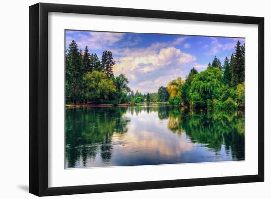 Summer Afternoon Reflections at Drake Park, Bend Oregon-Vincent James-Framed Photographic Print