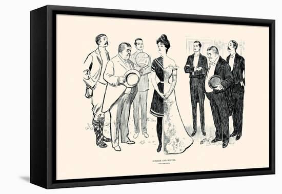 Summer And Winter-Charles Dana Gibson-Framed Stretched Canvas