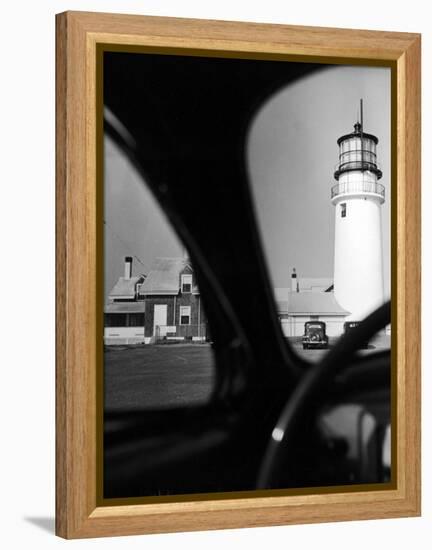 Summer at Cape Cod: Highland Lighthouse Viewed from Automobile-Alfred Eisenstaedt-Framed Premier Image Canvas