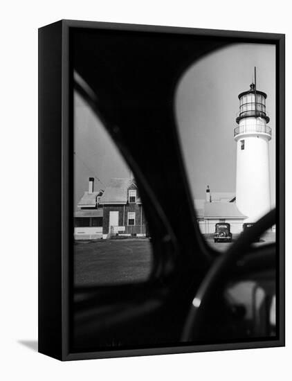 Summer at Cape Cod: Highland Lighthouse Viewed from Automobile-Alfred Eisenstaedt-Framed Premier Image Canvas