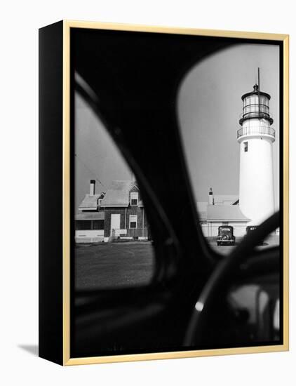 Summer at Cape Cod: Highland Lighthouse Viewed from Automobile-Alfred Eisenstaedt-Framed Premier Image Canvas