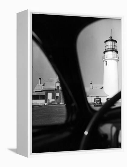 Summer at Cape Cod: Highland Lighthouse Viewed from Automobile-Alfred Eisenstaedt-Framed Premier Image Canvas