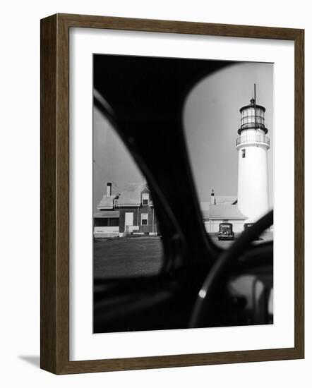 Summer at Cape Cod: Highland Lighthouse Viewed from Automobile-Alfred Eisenstaedt-Framed Photographic Print