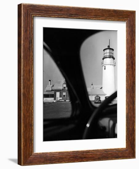 Summer at Cape Cod: Highland Lighthouse Viewed from Automobile-Alfred Eisenstaedt-Framed Photographic Print