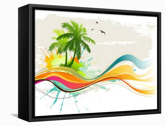 Summer Background-Misha-Framed Stretched Canvas