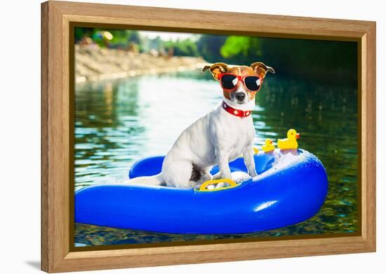 Summer Beach Dog-Javier Brosch-Framed Premier Image Canvas