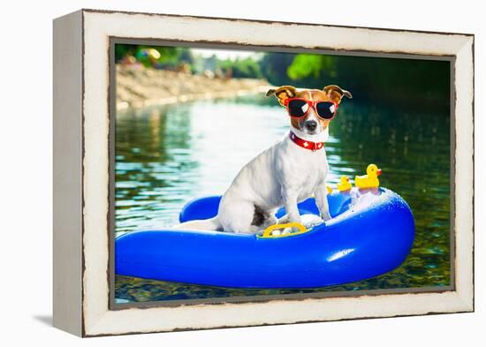 Summer Beach Dog-Javier Brosch-Framed Premier Image Canvas