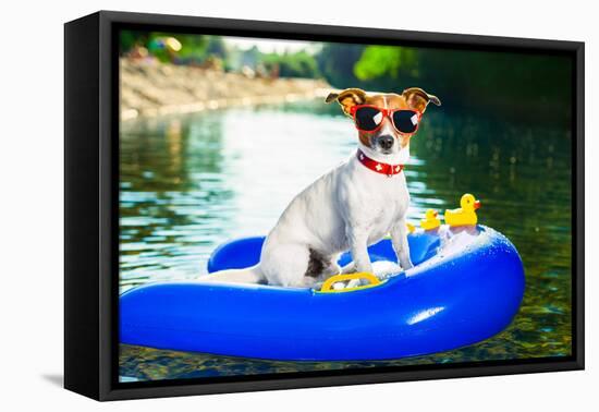 Summer Beach Dog-Javier Brosch-Framed Premier Image Canvas