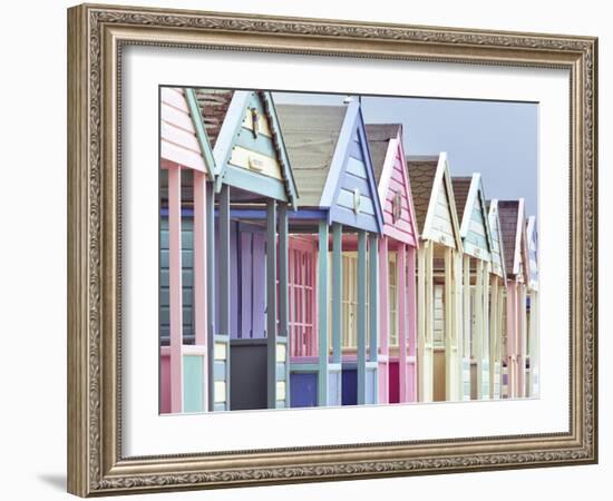 Summer Beach Huts in Focus-Assaf Frank-Framed Giclee Print