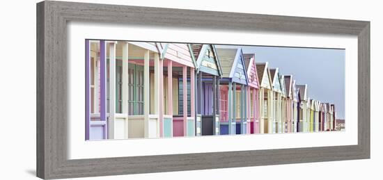 Summer Beach Huts-Assaf Frank-Framed Giclee Print