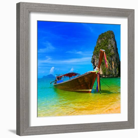 Summer Beach Tropical Landscape-SergWSQ-Framed Photographic Print