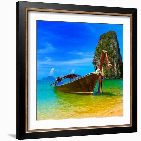 Summer Beach Tropical Landscape-SergWSQ-Framed Photographic Print