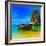 Summer Beach Tropical Landscape-SergWSQ-Framed Photographic Print