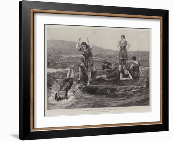 Summer by the Sea, the Diving Raft-Arthur Hopkins-Framed Giclee Print