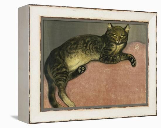 Summer, Cat on a Railing-Théophile Alexandre Steinlen-Framed Premier Image Canvas