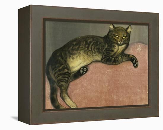 Summer, Cat on a Railing-Théophile Alexandre Steinlen-Framed Premier Image Canvas